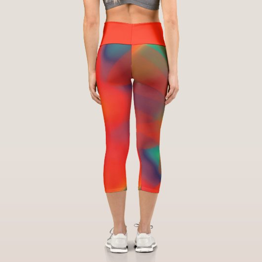 Farbige Krawatte Capri Leggings (Rückseite)