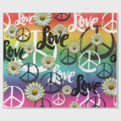 Farbige Krawatte Dye PEACE Symbol LIEBE Daisy Hipp Geschenkpapier (Flach)