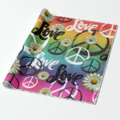 Farbige Krawatte Dye PEACE Symbol LIEBE Daisy Hipp Geschenkpapier (Ungerollt)