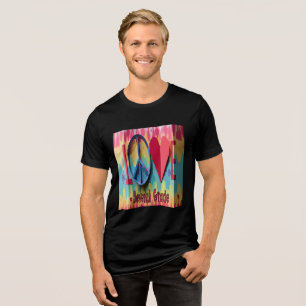 Farbige Krawatte-Färbung "LIEBE" Siebte Stufe Tri-Blend Shirt