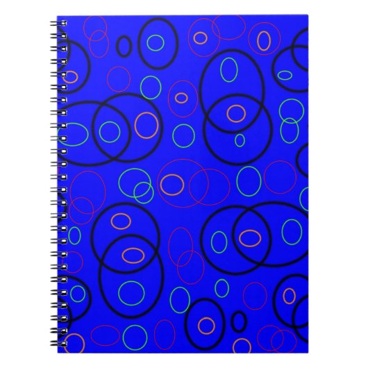 Farbige Kreise auf blau Notizblock (Vorderseite)