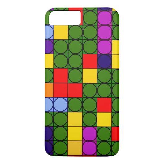 Farbige Kreise auf Quadraten Case-Mate iPhone Hülle (Rückseite)