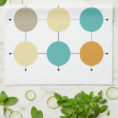 Farbige Kreise auf schwarzen Linien Mitte des Jahr Geschirrtuch (Gefaltet)