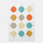 Farbige Kreise auf schwarzen Linien Mitte des Jahr Geschirrtuch (Vertikal)