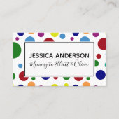 Farbige Kreise auf weiß, Mommy Playdate Card Telefonnummerkarte (Vorderseite)