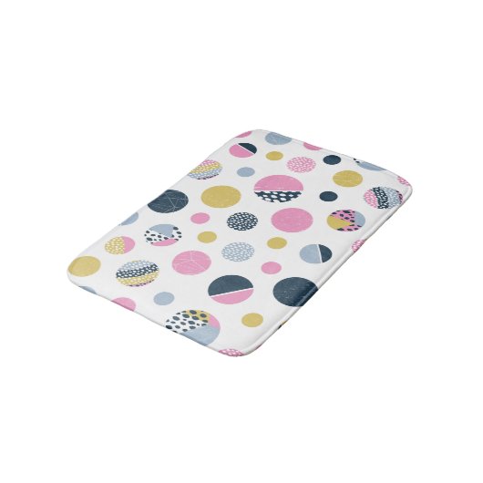 Farbige Kreise Badematte (Schrägansicht)