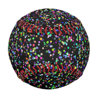 Farbige Kreise blasen auf schwarzen, einzigartigen Baseball