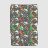 Farbige Kreise dunkler Textur Golfhandtuch (Vorderseite)