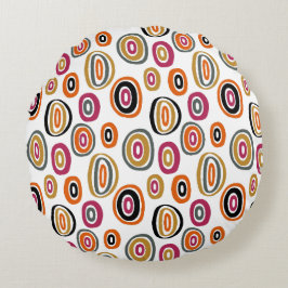 farbige Kreise, geometrische abstrakte Kunst  Rundes Kissen