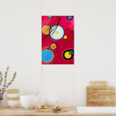Farbige Kreise Geometrische Abstrakte Malerei Poster (Küche)