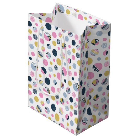 Farbige Kreise Mittlere Geschenktüte (Vorderseite Schrägansicht)