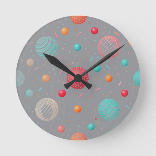 "Farbige Kreise Moderne Uhr (Vorderseite)
