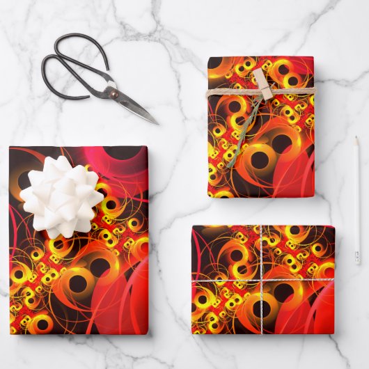 Farbige Kreise Modernes Abstraktes Kunstmuster #08 Geschenkpapier Set (Vorderseite)