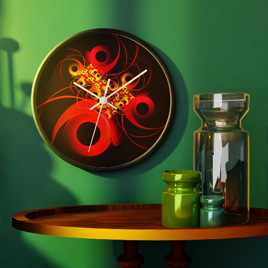 Farbige Kreise Modernes Abstraktes Kunstmuster #08 Große Wanduhr