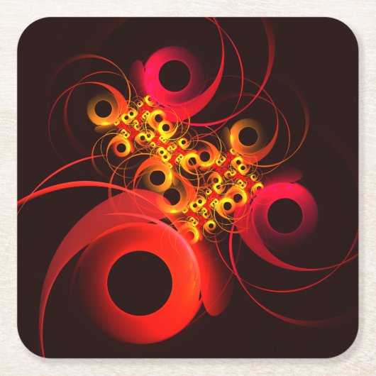 Farbige Kreise Modernes Abstraktes Kunstmuster #08 Rechteckiger Pappuntersetzer (Vorderseite)