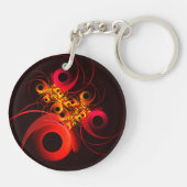 Farbige Kreise Modernes Abstraktes Kunstmuster #08 Schlüsselanhänger (Rückseite)