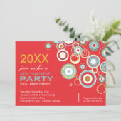 Farbige Kreise Neujahr Party Einladung (Stehend Vorderseite)