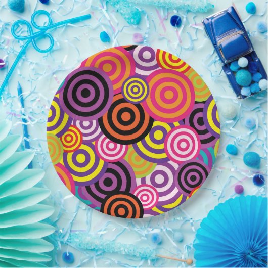 Farbige Kreise Pappteller (Party)