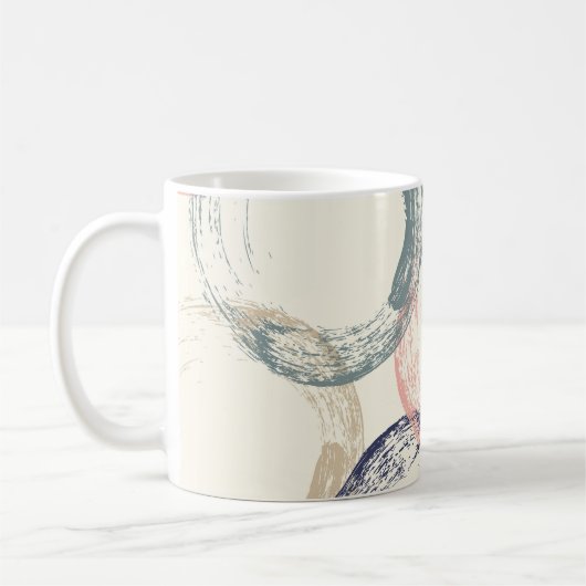 Farbige Kreise Pinsel Texturmuster Kaffeetasse (Links)