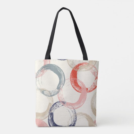 Farbige Kreise Pinsel Texturmuster Tasche (Rückseite)