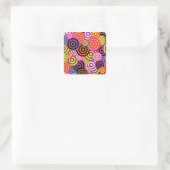 Farbige Kreise Quadratischer Aufkleber (Tasche)