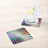 Farbige Kreise Rechteckiger Pappuntersetzer (Vor Ort)