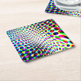 Farbige Kreise Rechteckiger Pappuntersetzer