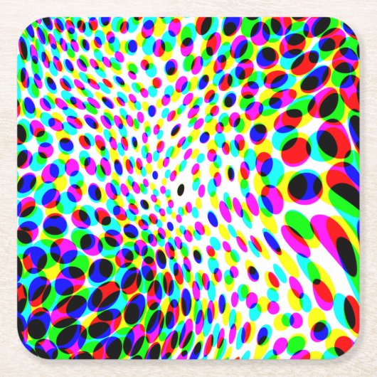 Farbige Kreise Rechteckiger Pappuntersetzer (Vorderseite)