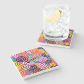 Farbige Kreise Steinuntersetzer (Seitenansicht)