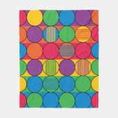 Farbige Kreise und Streifen Fleecedecke (Vorderseite)