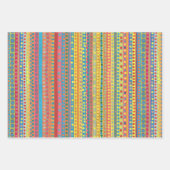 Farbige Kreise und Streifen Geschenkpapier Set (Vorderseite 2)