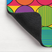 Farbige Kreise und Streifen Mousepad (Ecke)