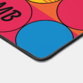 Farbige Kreise und Streifen und Initialen Schreibtischunterlage (Ecke)