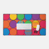 Farbige Kreise und Streifen und Initialen Schreibtischunterlage (Tastatur & Maus)