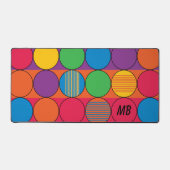 Farbige Kreise und Streifen und Initialen Schreibtischunterlage (Vorderseite)