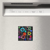 Farbige Kreise und weiße Quadrate Magnet (In Situ (Geschirrspüler))