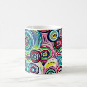 Farbige Kreise und Wirbel Original Abstrakt Kaffeetasse (Mittel)