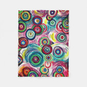 Farbige Kreise und Wirbel Originelle Abstrakte Kun Fleecedecke (Vorderseite)