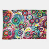 Farbige Kreise und Wirbel Originelle Abstrakte Kun Geschirrtuch (Horizontal)