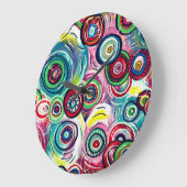 Farbige Kreise und Wirbel Originelle Abstrakte Kun Große Wanduhr (Winkel)