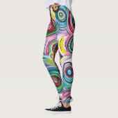 Farbige Kreise und Wirbel Originelle Abstrakte Kun Leggings (Links)