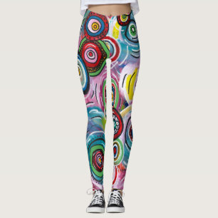 Farbige Kreise und Wirbel Originelle Abstrakte Kun Leggings