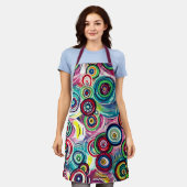 Farbige Kreise und Wirbel Originelle Abstrakte Kun Schürze (Getragen)