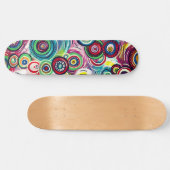 Farbige Kreise und Wirbel Originelle Abstrakte Kun Skateboard (Horizontal)