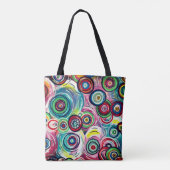 Farbige Kreise und Wirbel Originelle Abstrakte Kun Tasche (Rückseite)