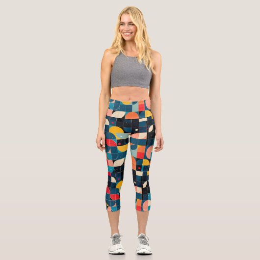 Farbige Kreisform Capri Leggings (Vorderseite)