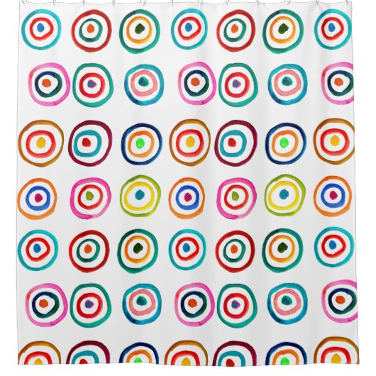 Farbige kreisförmige Regenbogenfarbe Duschvorhang (Vorderseite)