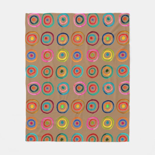 Farbige kreisförmige Regenbogenfarbe Fleecedecke (Vorderseite)