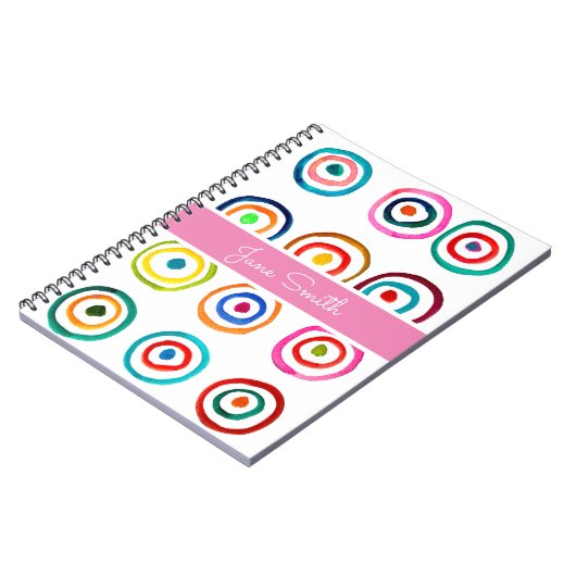 Farbige kreisförmige Regenbogenfarbe Notizblock (Linke Seite)