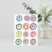 Farbige kreisförmige Regenbogenfarbe Postkarte (Stehend Vorderseite)